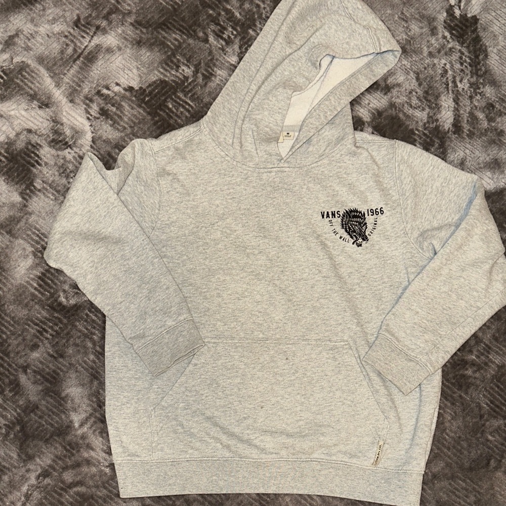 Vans Heather Gray Hoodie with Black Logo